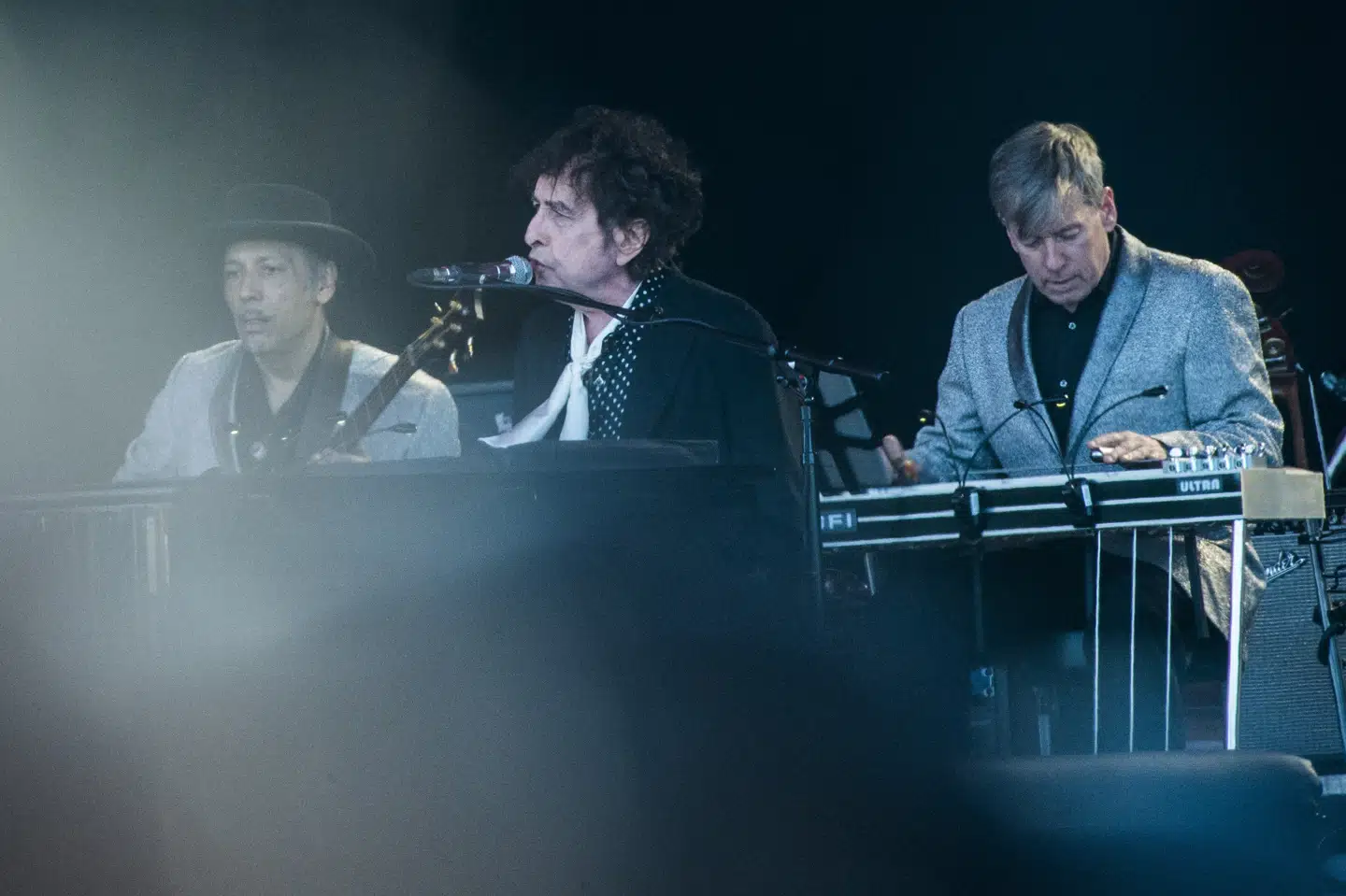 Bob Dylan spiller på Orange Scene på Roskilde Festivals første aften onsdag den 3. juni 2019. Helle Arensbak/Ritzau Scanpix