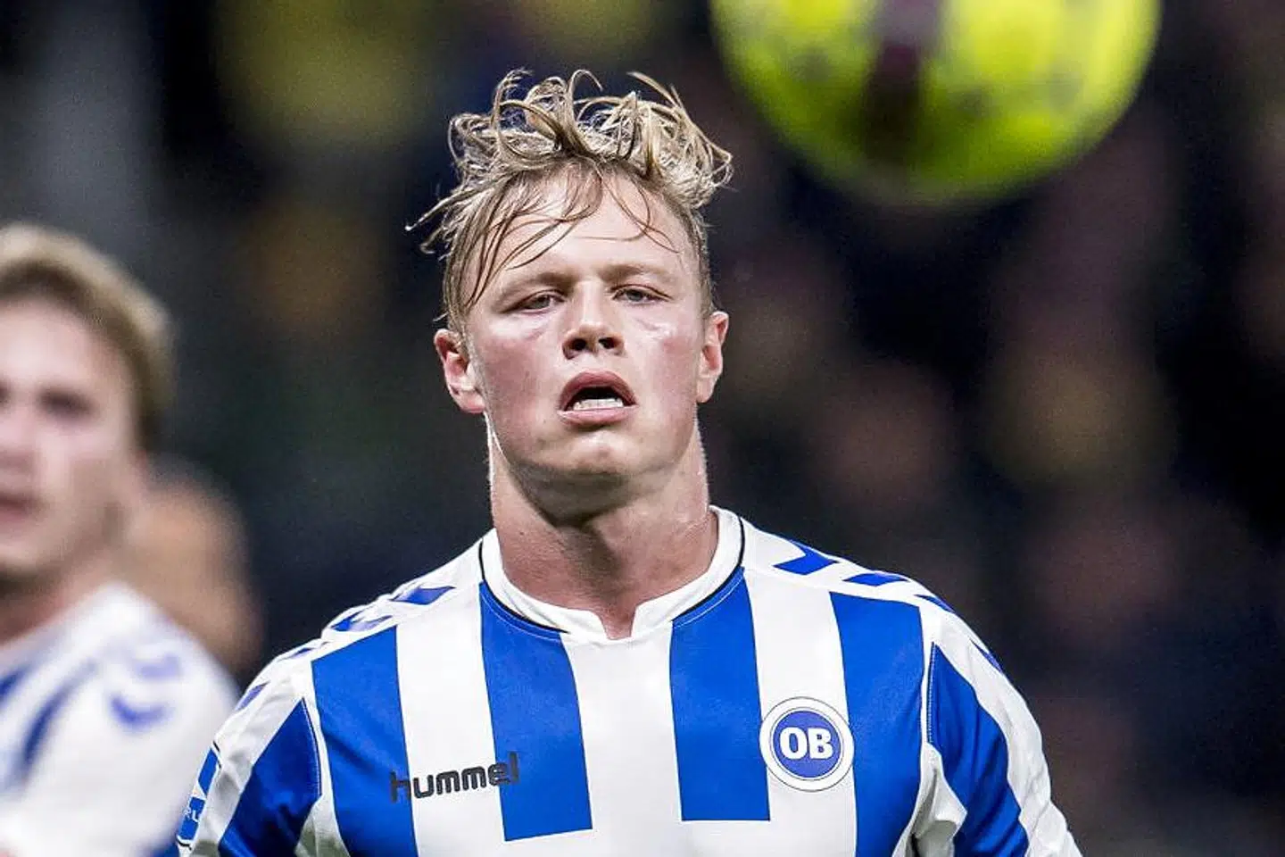 OB's Jeppe Tverskov (6) under superligakampen mellem Brøndby IF og OB på Brøndby Stadion, mandag den 22. oktober 2018. Kampen ender 1-1. (Foto: Mads Claus Rasmussen/Scanpix 2018)