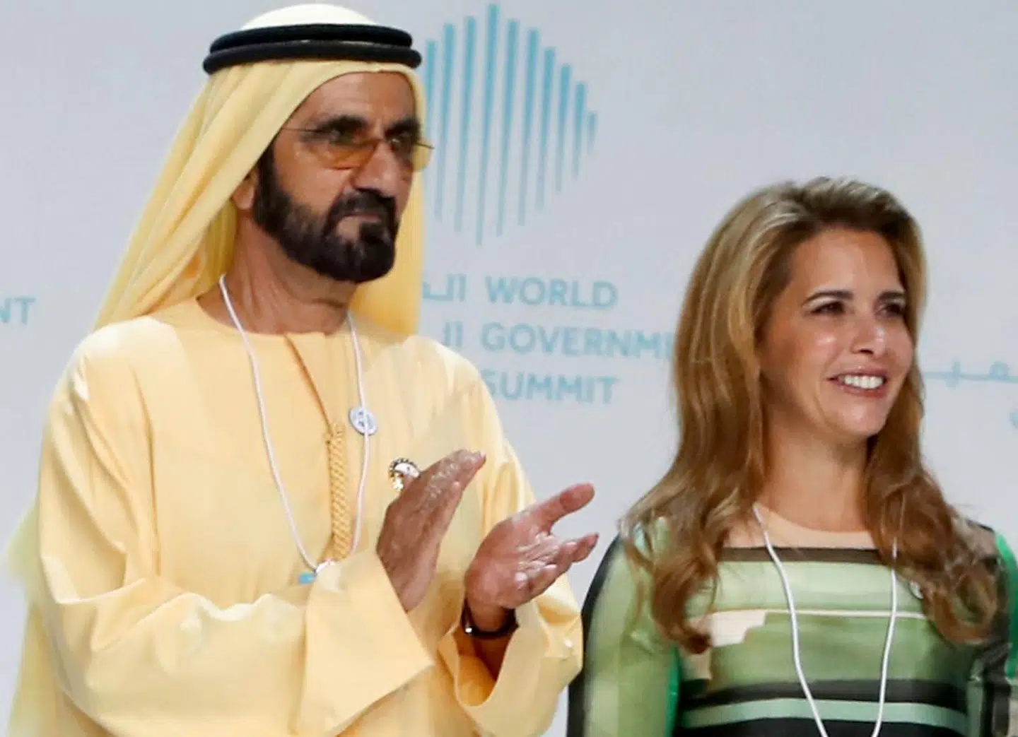 Sheikh Mohammed bin Rashid al-Maktoum, vicepræsident og statsminister fotograferet med sin hustru, prinsesse Haya bint al-Hussein i 2018.