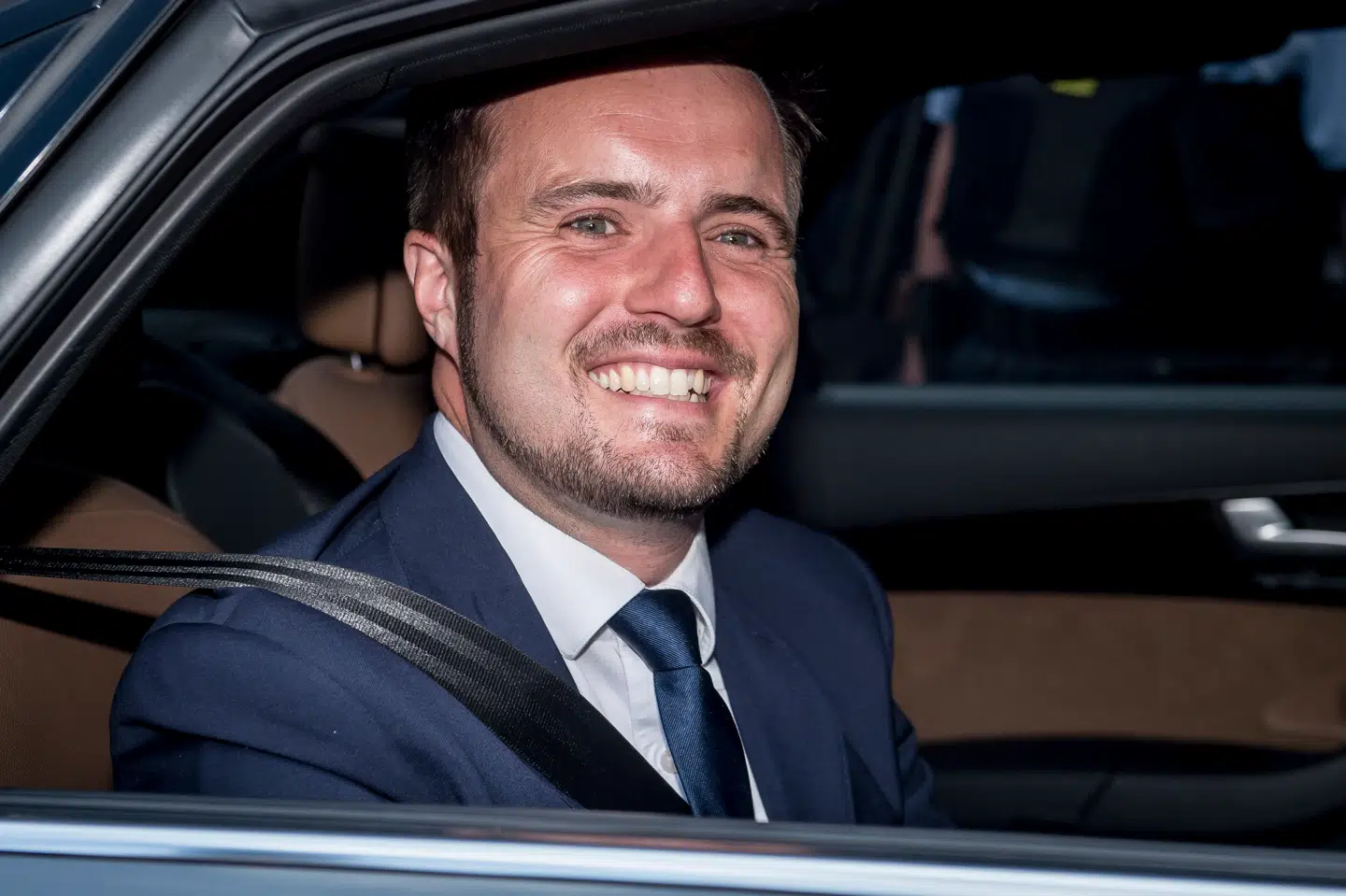 Erhvervsminister Simon Kollerup ankommer her til præsentationen af den nye S-regering på Amalienborg i København, torsdag den 27. juni 2019.