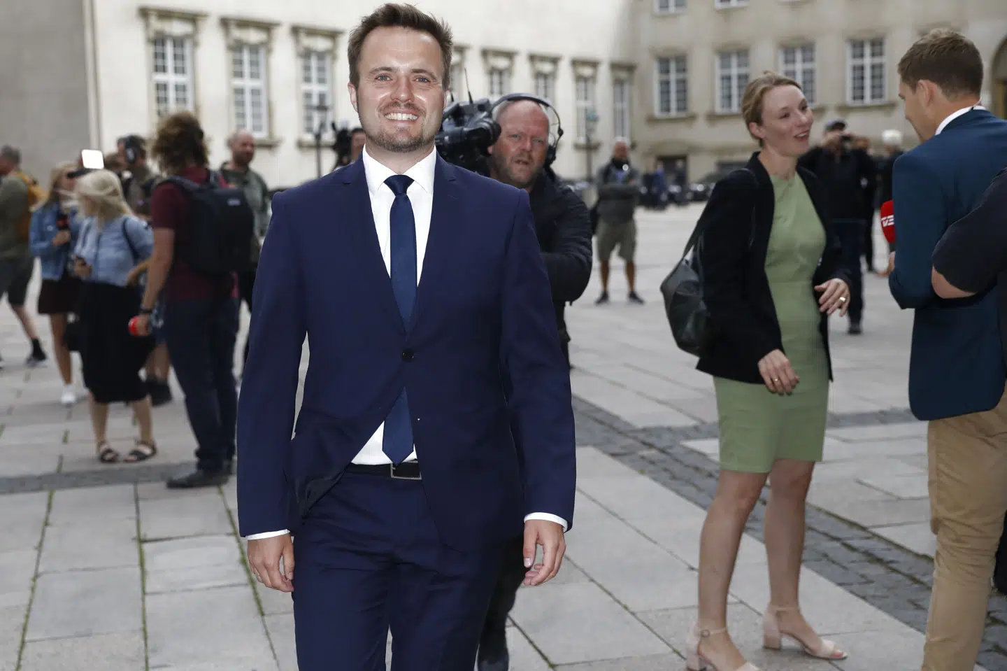 De nye ministre var torsdag i Statsministeriet, inden de præsenteres på Amalienborg. Erhvervsminister Simon Kollerup bliver den yngste i den nye regering. Nikolai Linares/Ritzau Scanpix