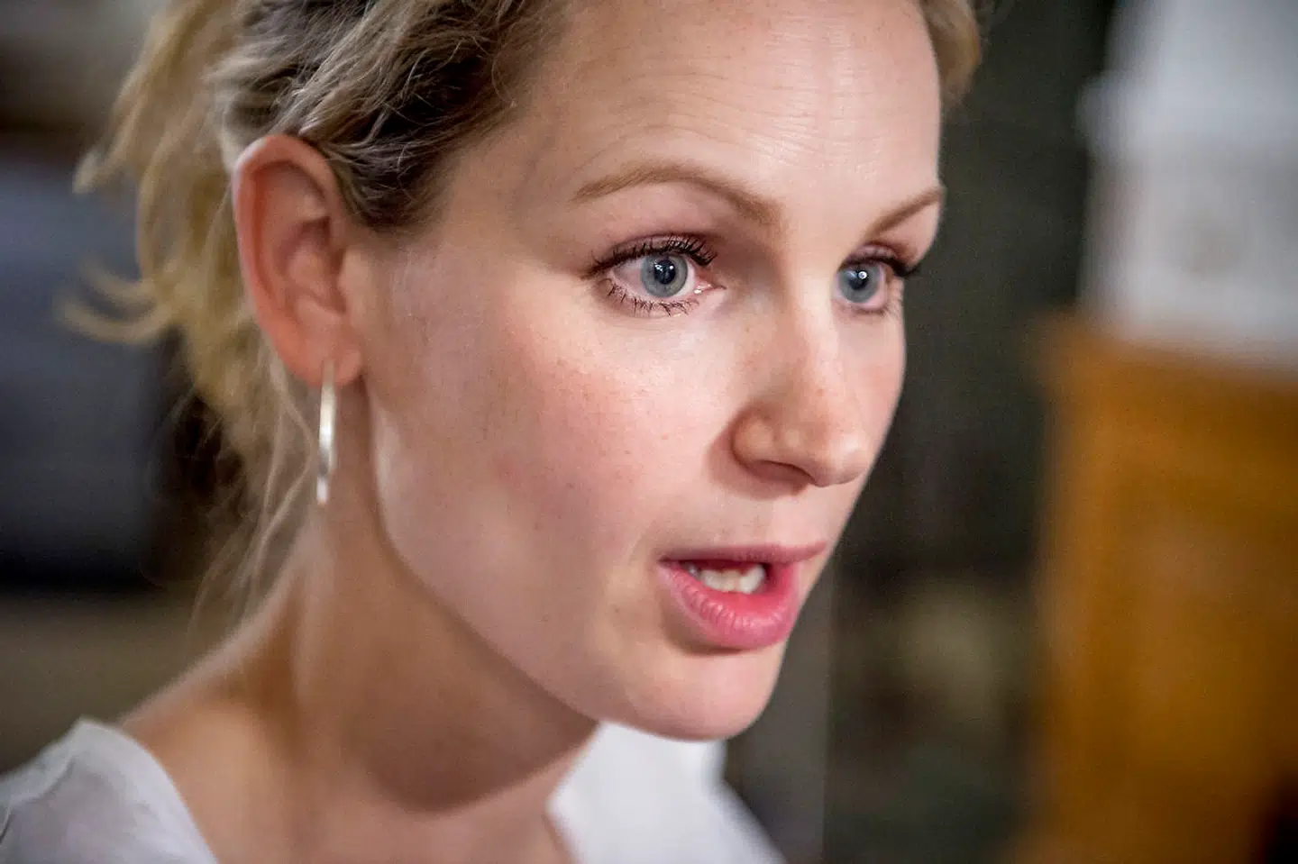 Pernille Skipper fra Enhedslisten efter de afsluttede regeringsforhandlinger i Landstingssalen på Christiansborg, tirsdag 25. juni 2019. (Foto: Mads Claus Rasmussen/Ritzau Scanpix)