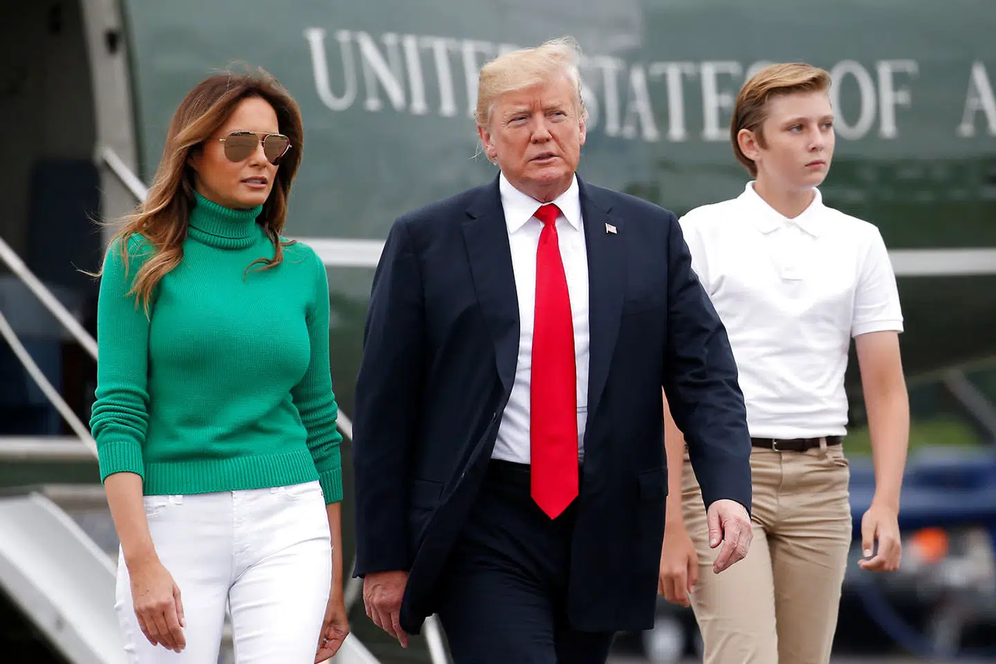 Melania og Donald Trump med deres fælles søn, Barron.