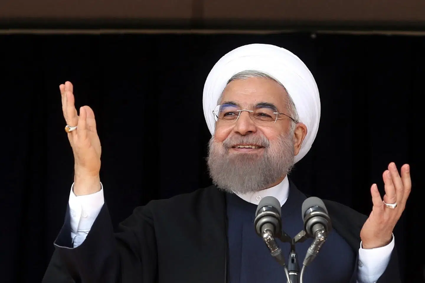Ifølge inspektører fra det Internationale Atomagentur overholdte Iran deres ende af atomaftalen inden USA's udtrækning. Nu vil Iran, ifølge præsident Hassan Rouhani, bevidst krydse grænseværdier for berigelse af uran. Ho/Ritzau Scanpix