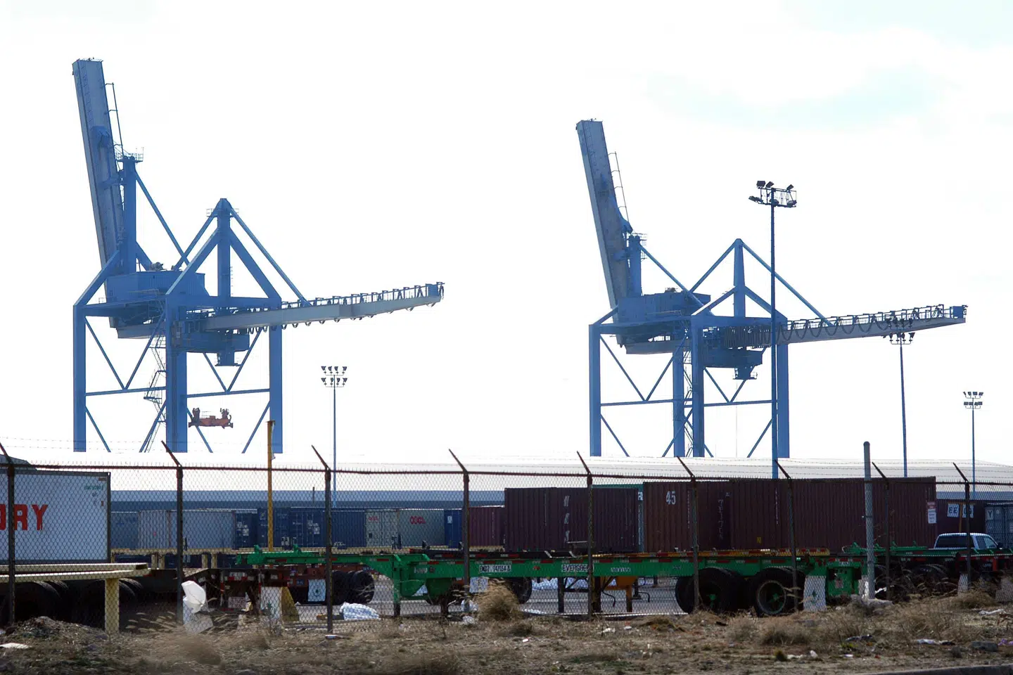 Havnen i Philadelphia, hvor skibet med de syv containere med kokain blev stormet af politiet tirsdag. William Thomas Cain/Ritzau Scanpix