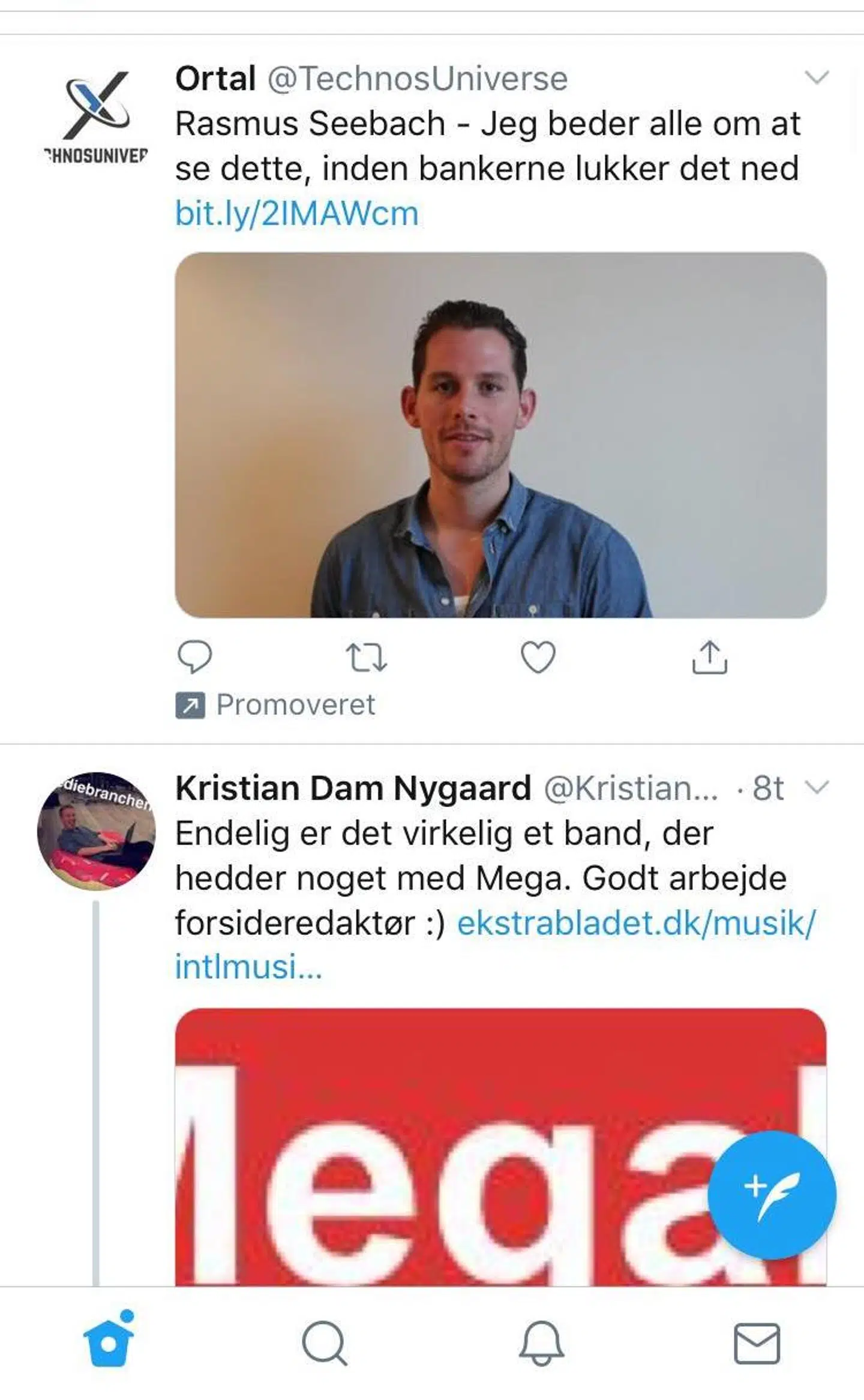Her ses et screendump af den falske sponsorerede reklame på Twitter.