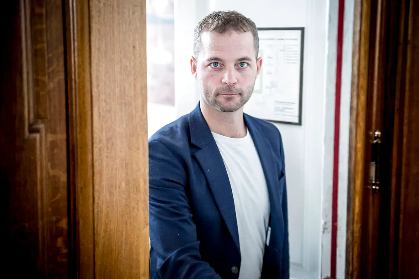 Morten Østergaard forlader regeringsforhandlinger på Christiansborg.