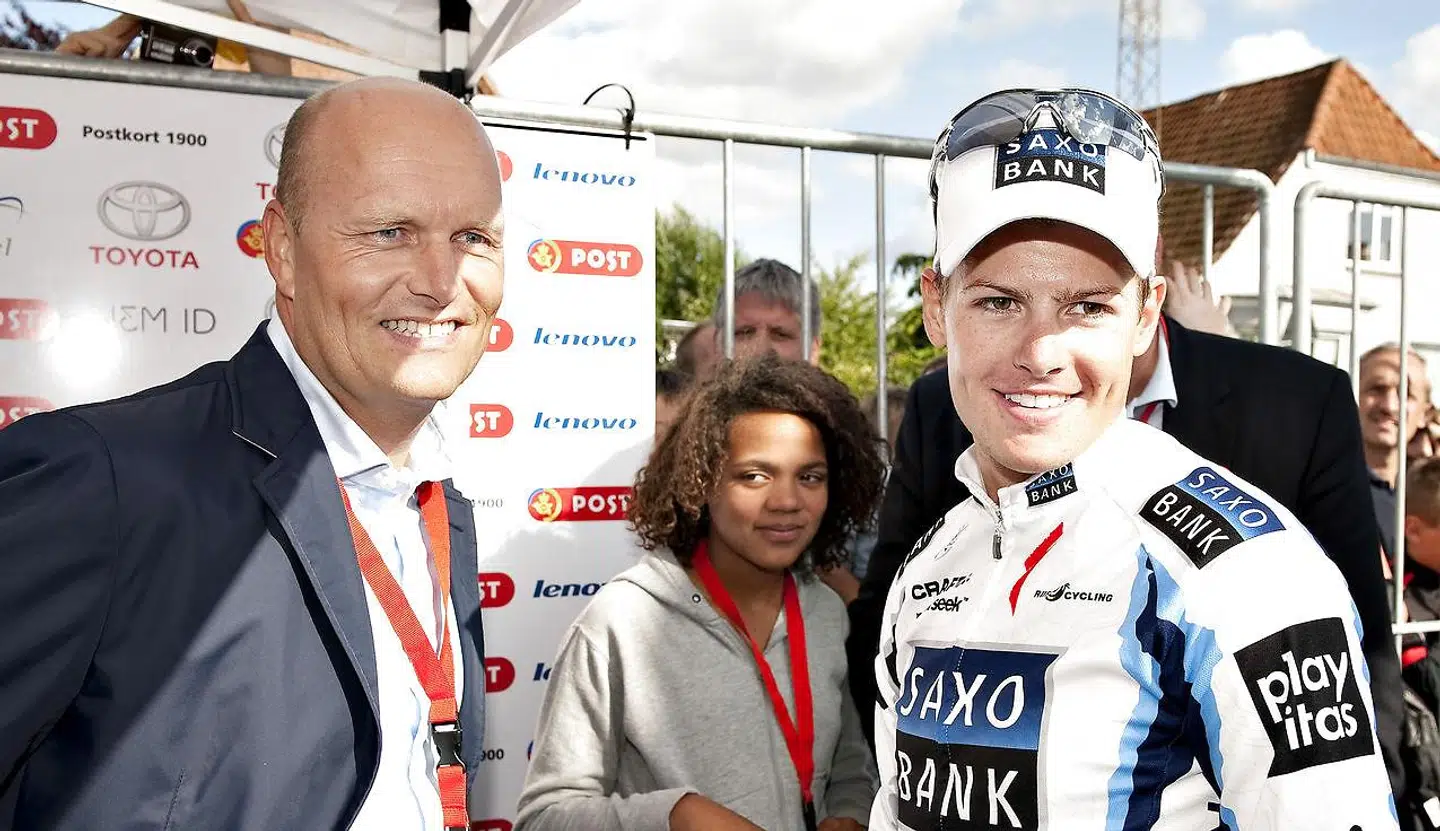 Bjarne Riis og Jakob Fuglsang under Danmark Rundt i 2009.