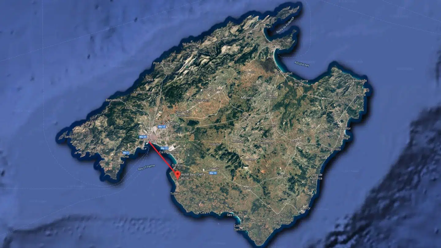 Llucmajor ligger sydøst for Mallorcas hovedstad, Palma.