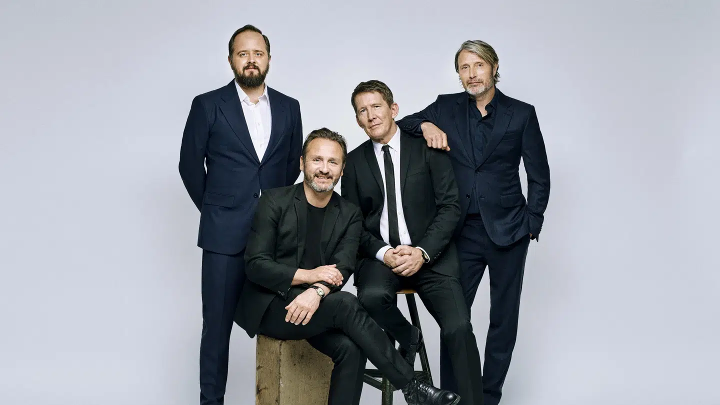 Her ses de fire bærende hovedroller i Thomas Vinterberg-filmen DRUK.