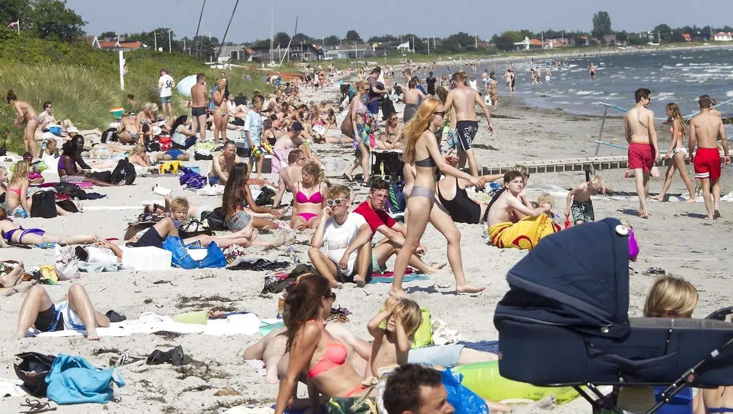 Sommer på Bellevue strand i Risskov ved Aarhus i 2014.