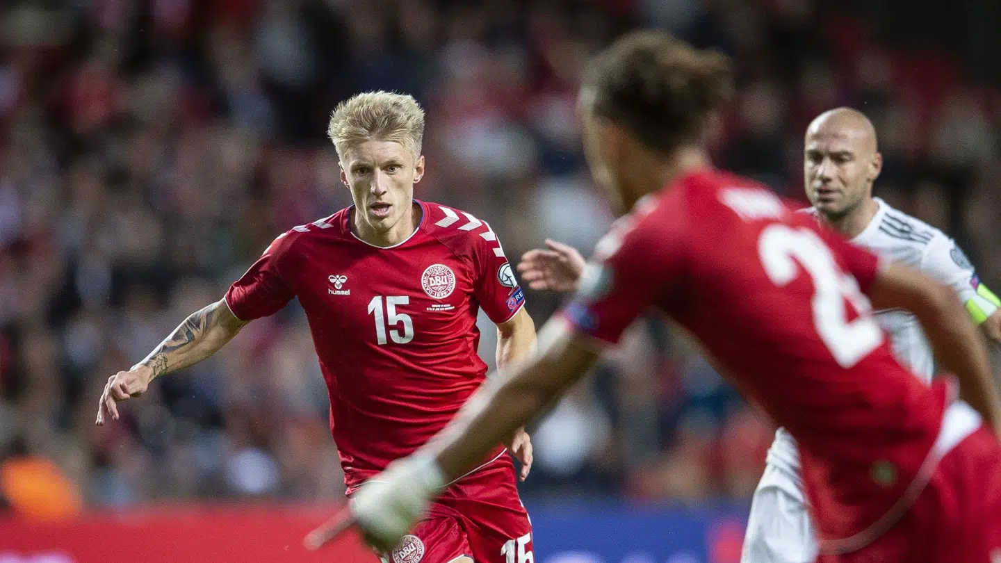 Daniel Wass var involveret i flere danske scoringer i 5-1-sejren over Georgien. Liselotte Sabroe/Ritzau Scanpix
