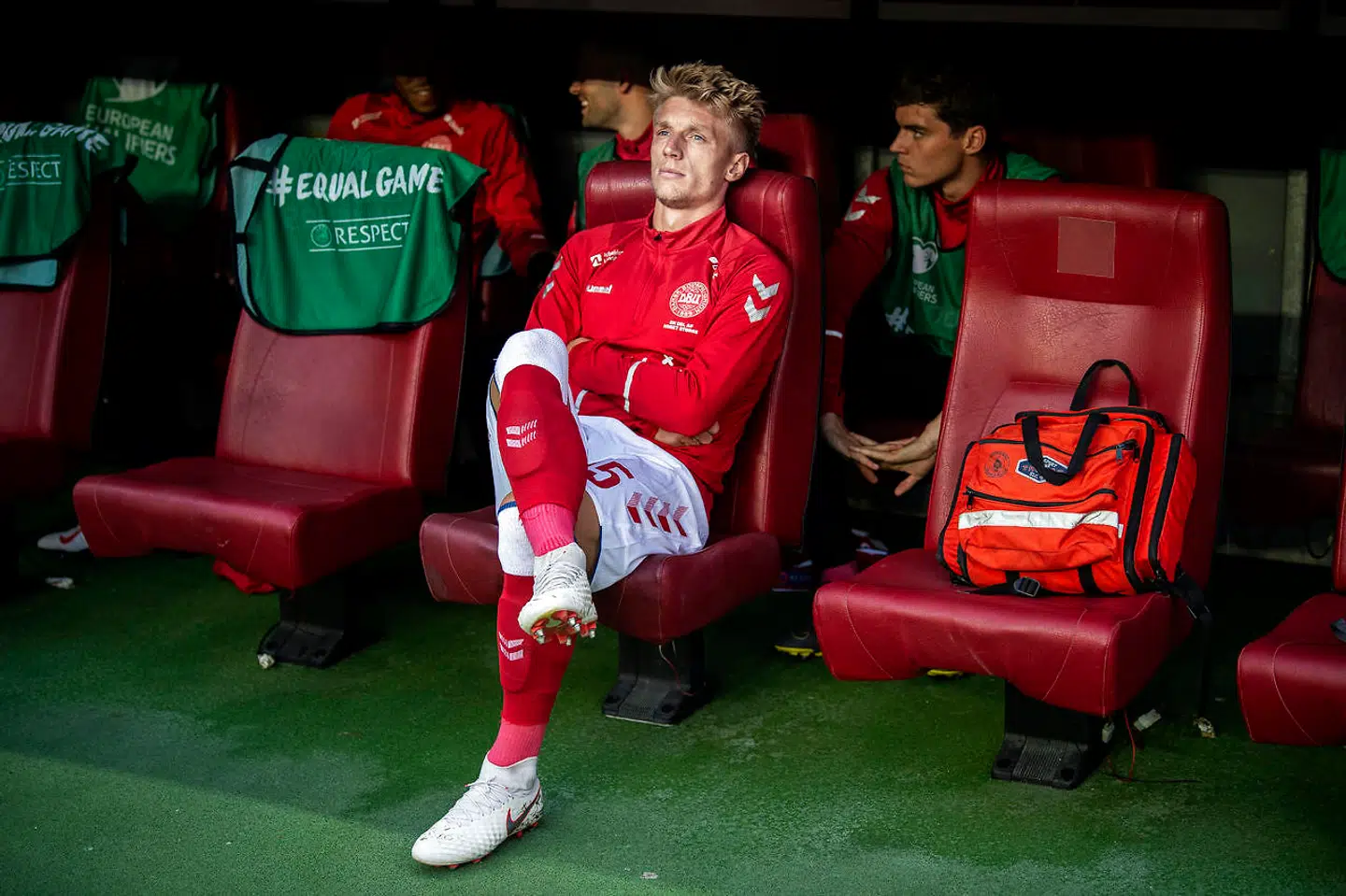 Daniel Wass startede på bænken (her mod Irland), men leverede et flot indhop mod Georgien.