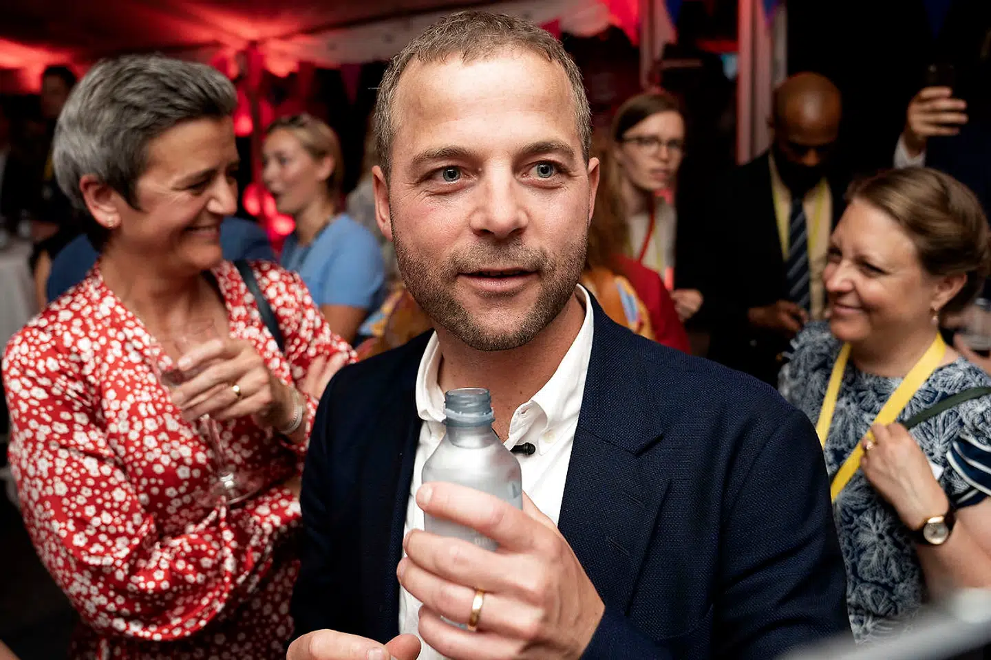 Morten Østergaard og den tidligere radikale leder Margrethe Vestager på valgaftenen. Foto Keld Navntoft/Ritzau Scanpix 2019.