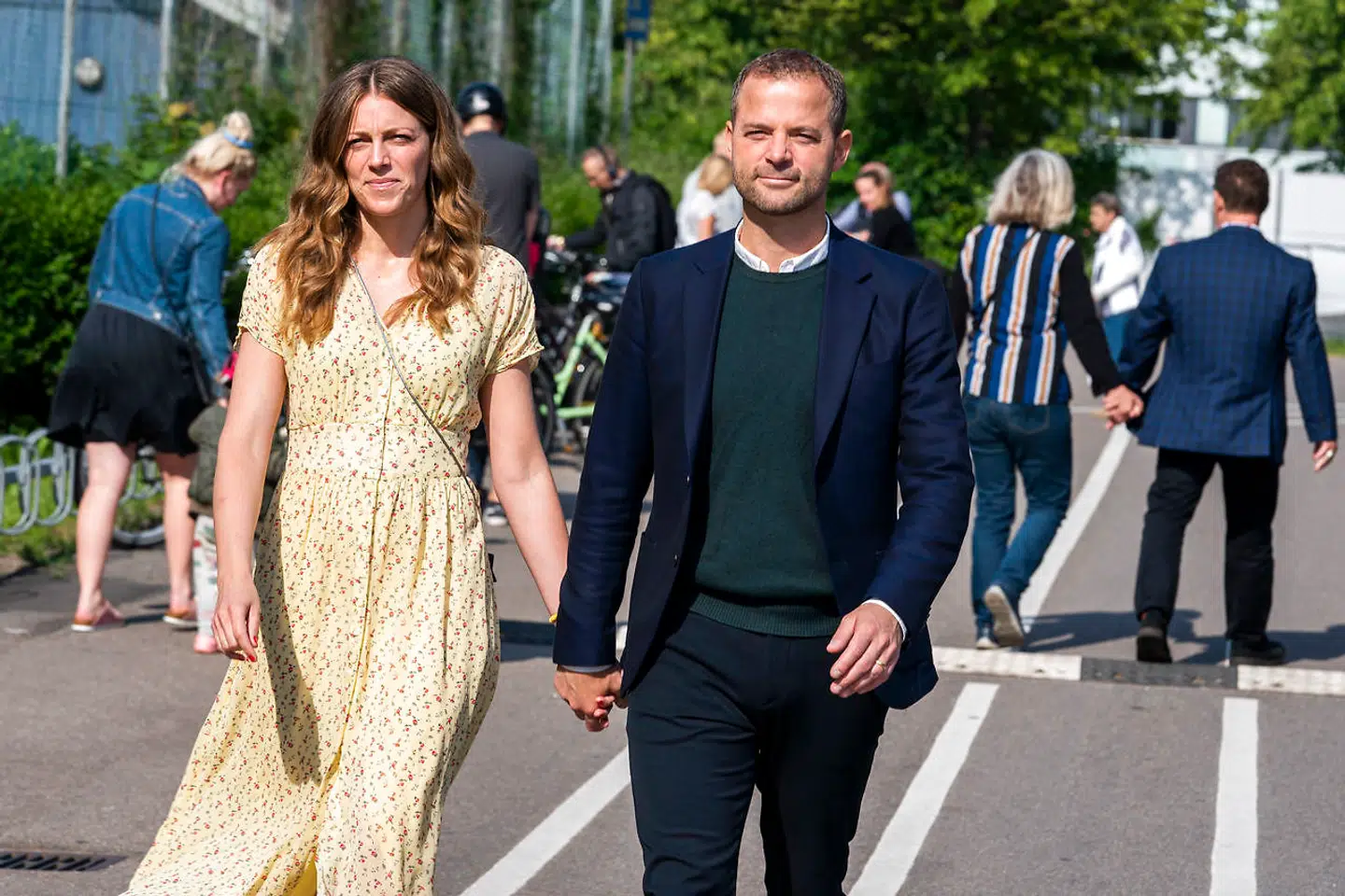 Sammen med sin kone gik Morten Østergaard til valg i Sundby Idrætspark. (Foto: Martin Sylvest/Ritzau Scanpix 2019)