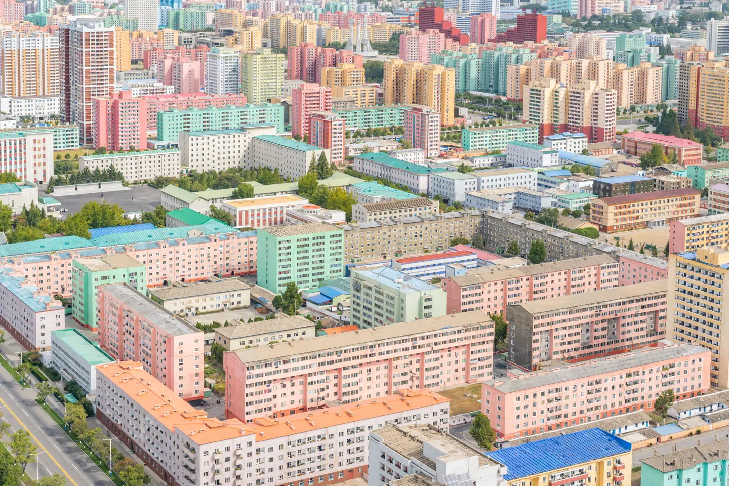 »De farvestrålende boligblokke i den østlige del af Pyongyang var det, der først vakte min nysgerrighed. Kunne noget så deprimerende virkelig se så indbydende ud? Som de selv beskrev det 'vi har malet husene, så de ligner blomster'.«