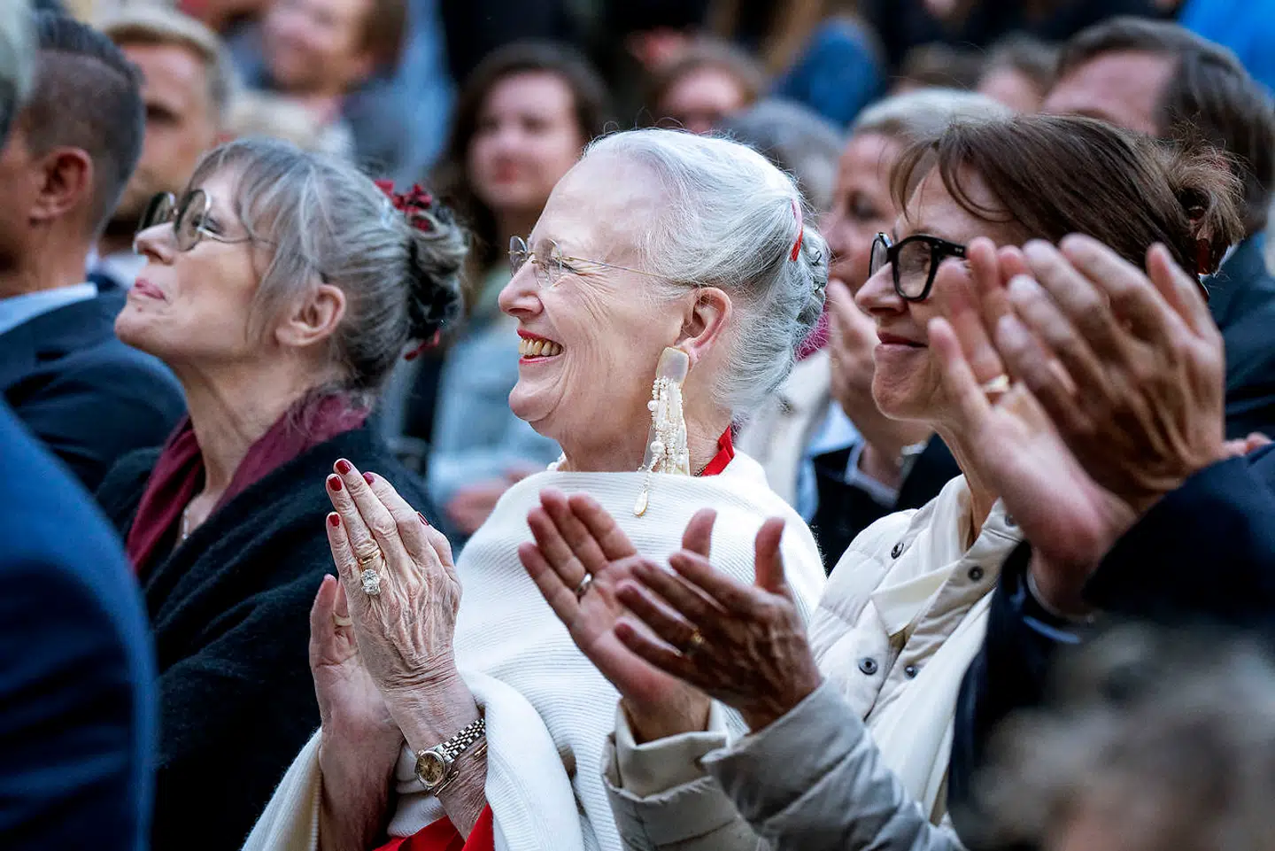 Hendes Majestæt Dronning Margrethe II var i strålende humør dagen efter prins Joachims fødselsdag.
