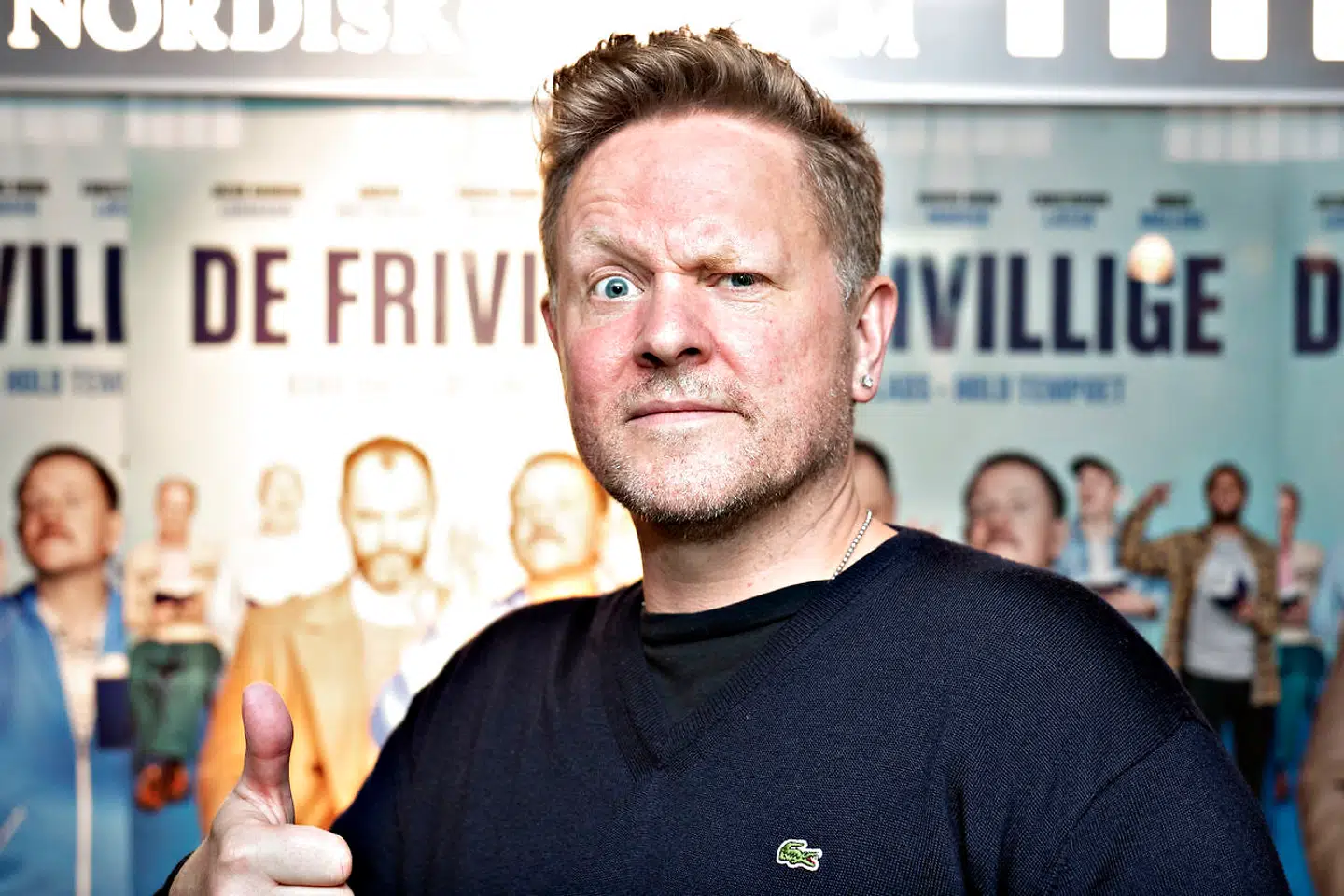 Anders Matthesen til gallapremiere på 'De frivillige'.