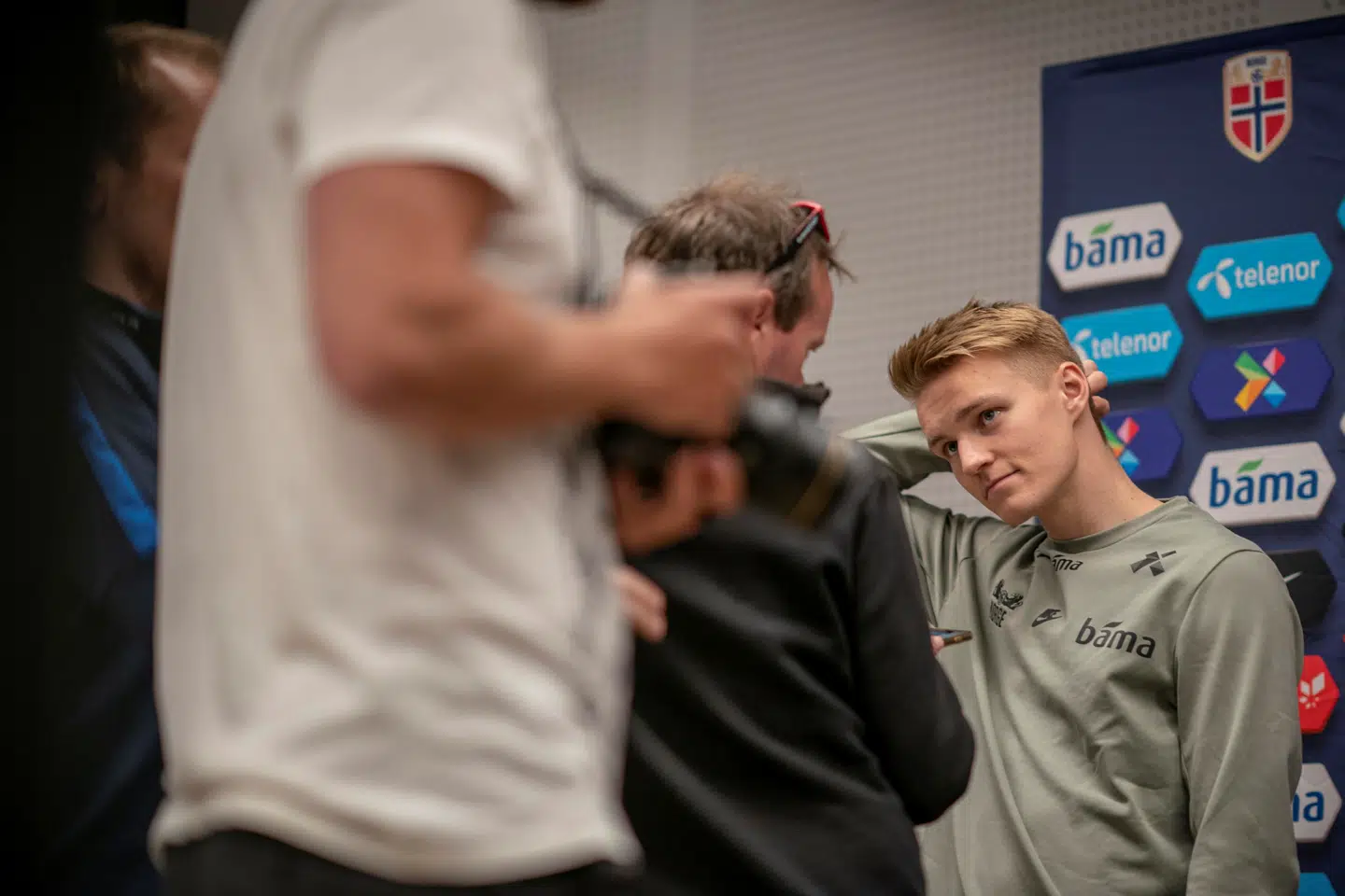 Martin Ødegaard ved pressemøde med det norske herrelandshold 4. juni 2019.