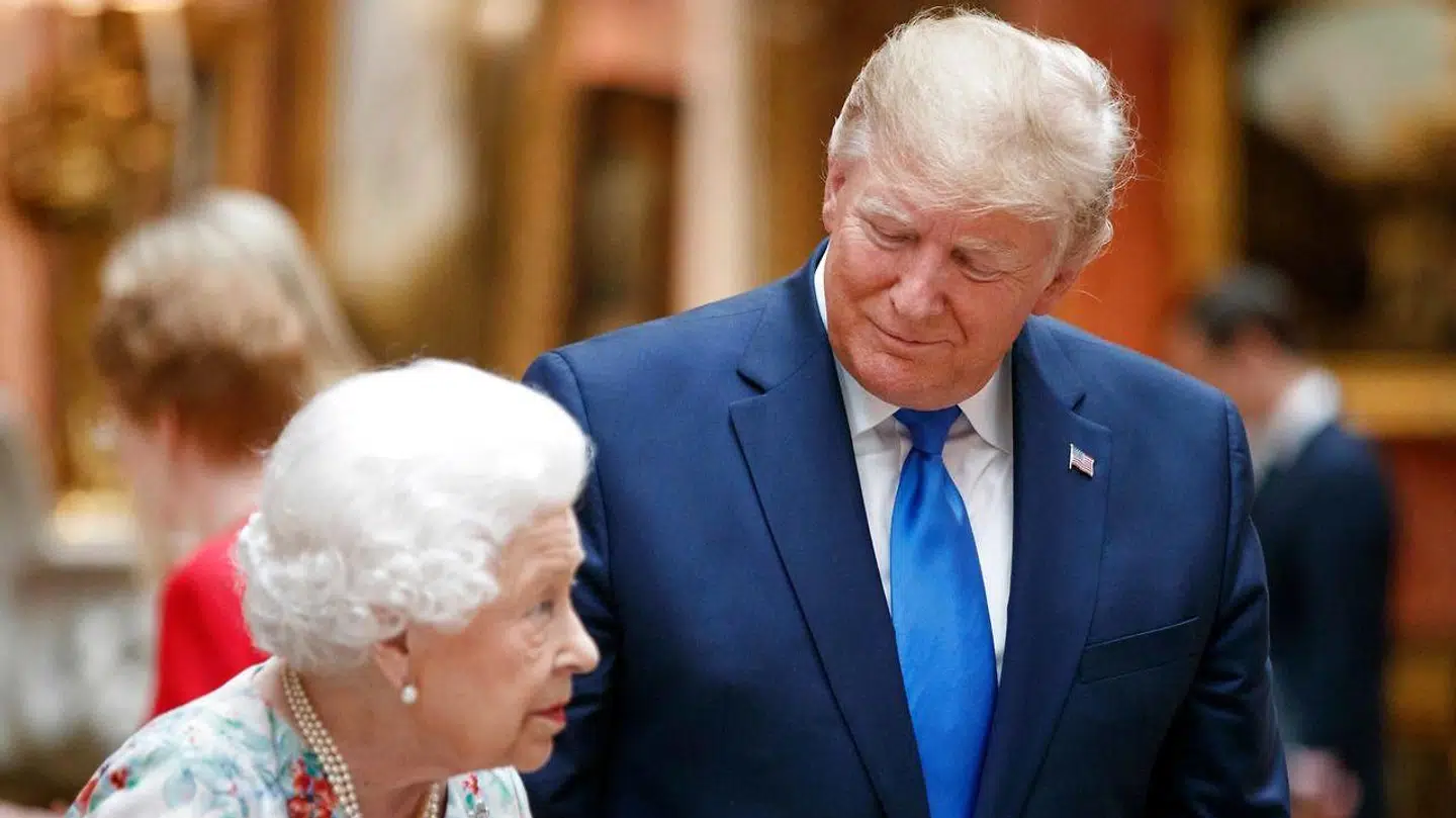 Storbritanniens dronning Elizabeth II og USA's præsident Donald Trump under statsbesøget.