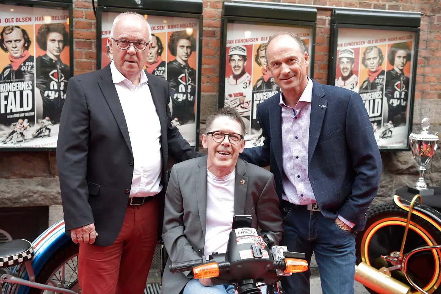Hovedpersonerne og 'kongerne' af dansk speedway gennem 70'erne og 80'erne - fra venstre: Ole Olsen, Erik Gundersen og Hans Nielsen.