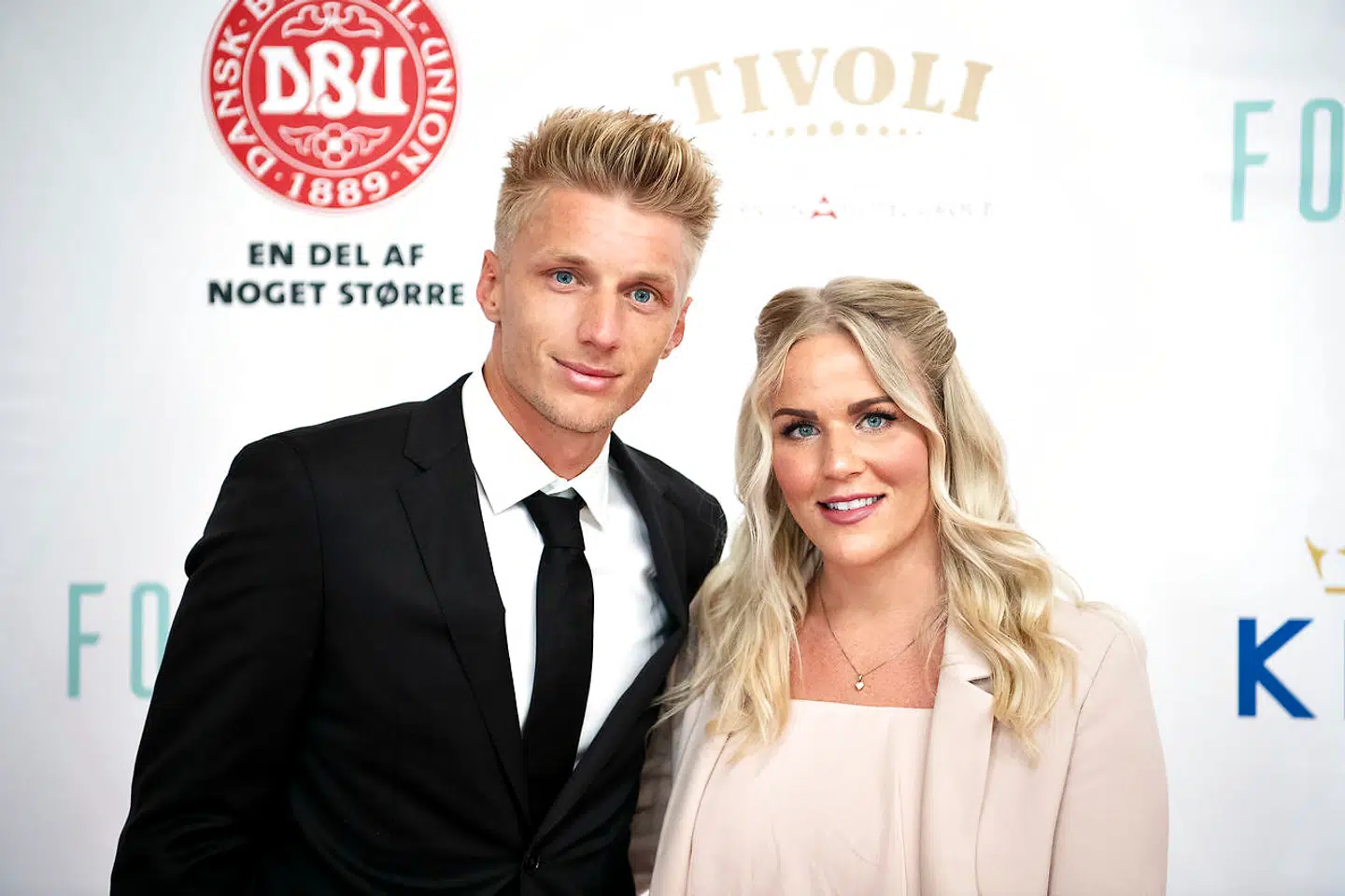 Daniel Wass med sin hustru, Mie Wass.