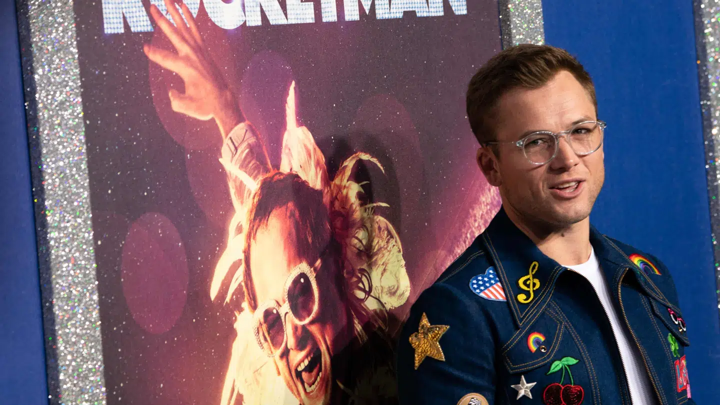 Her ses hovedrolleindehaveren, Taron Egerton, ved premieren på 'Rocketman' i New York. (Foto Don Emmert / AFP)