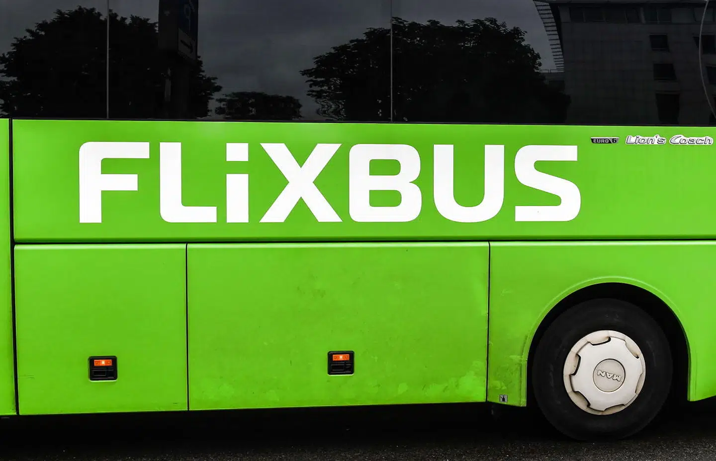 epa06741386 A Flixbus bus seen in front of the central train station in Dresden, Germany, 16 May 2018. The German bus company is launching its data-driven bus service in the United States, choosing US west coast on starting of its operation. EPA/FILIP SINGER
