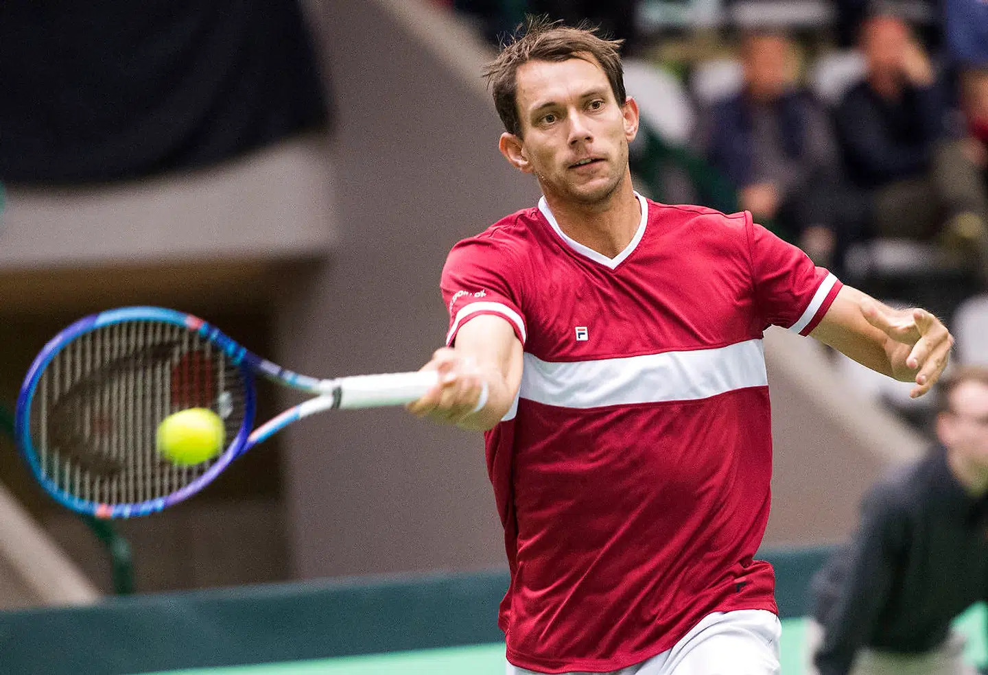 Davis Cup i Slagelse, nedrykningskamp i Europa/Afrika Group I: Danmark - Sverige - Single - Frederik Løchte Nielsen (DK) (foto) - Markus Eriksson (S)