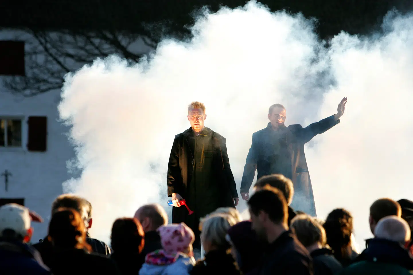 Anders Hansen på scenen med barndomsvennen Jan Hellesøe under en tryllefestival i Aalborg i 2005.