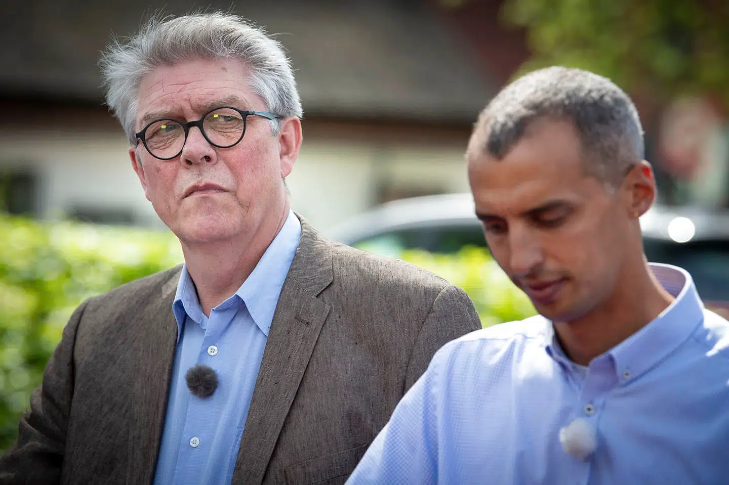 FV19: Morten Messerschmidt (DF), Inger Støjberg (V), Mattias Tesfaye (S) og Karsten Hønge (SF) til valgdebat på Brønshøj Torv, torsdag den 23. maj 2019.. (Foto: Liselotte Sabroe/Ritzau Scanpix)