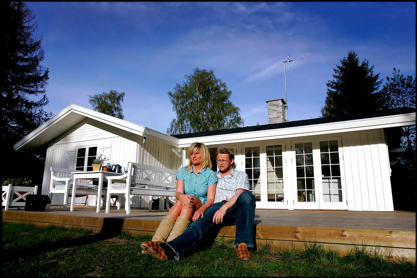 Mads Vangsø og Sanni dengang han red højt på succesens bølger.