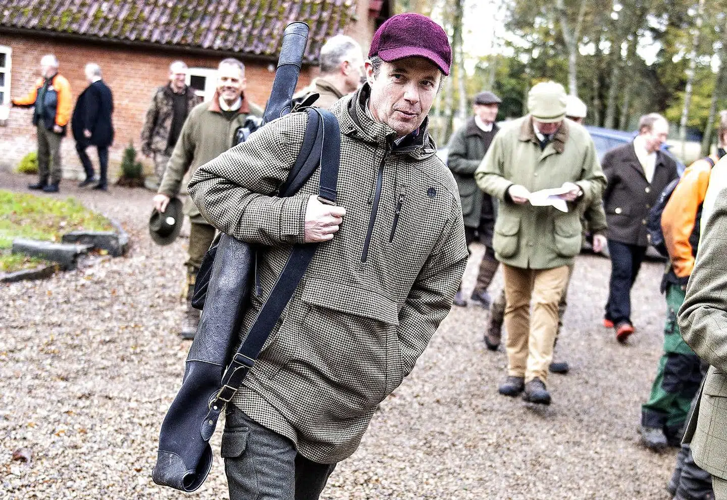 Kronprins Frederik ses her efter parolen før Kongejagten i Gludsted Plantage i Midtjylland, 2018.