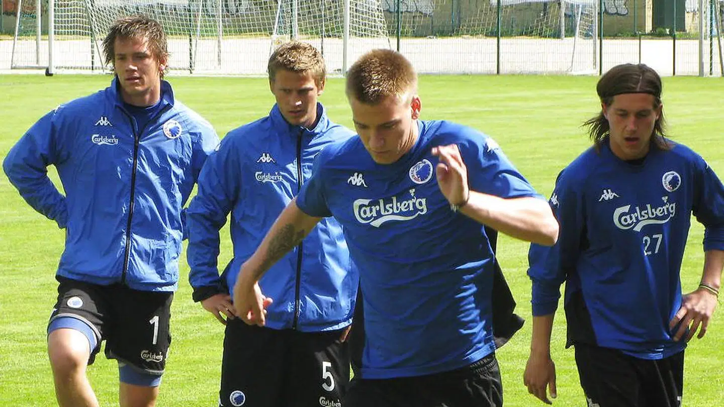 Niclas Bendtner træner med FCK i 2008.