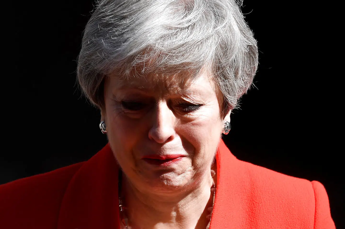 Det er en tydeligt rørt Theresa May, der fortæller om sin afgang.