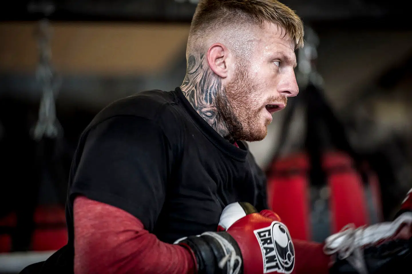 Bokseren Patrick Nielsen træner i Spinderiet Fitness DK i Valby, tirsdag den 24. april 2018. Patrick Nielsen møder den tidligere verdensmester Arthur Abraham i Offenburg i Tyskland den 28. april.. (Foto: Mads Claus Rasmussen/Ritzau Scanpix)