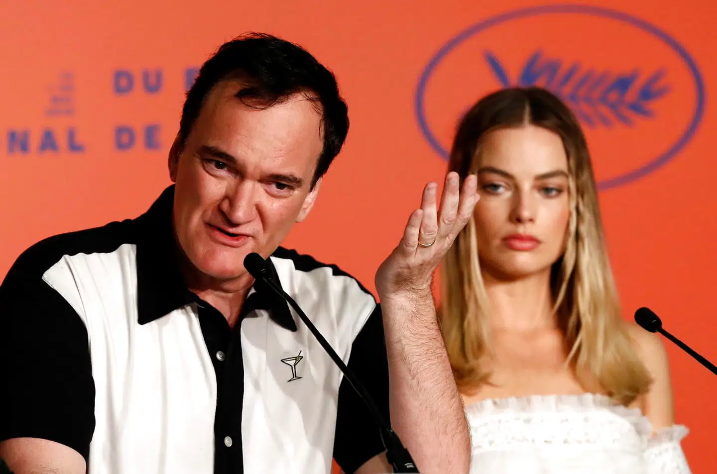 epa07591648 US director Quentin Tarantino and Australian actress Margot Robbie attend the press conference for 'Once Upon a Time... in Hollywood' during the 72nd annual Cannes Film Festival, in Cannes, France, 22 May 2019. The movie is presented in the Official Competition of the festival which runs from 14 to 25 May. EPA/JOHN PHILLIPS / POOL