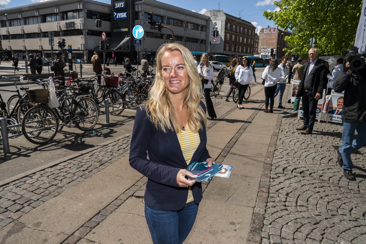 Pernille Vermund, der er formand for Nye Borgerlige, har tænkt sig at blive væk, når der er valg til Europa-Parlamentet søndag. Hun mener ikke, at nogen af de opstillingsberettige partier fra Danmark kæmper for Danmark. Martin Sylvest/Ritzau Scanpix