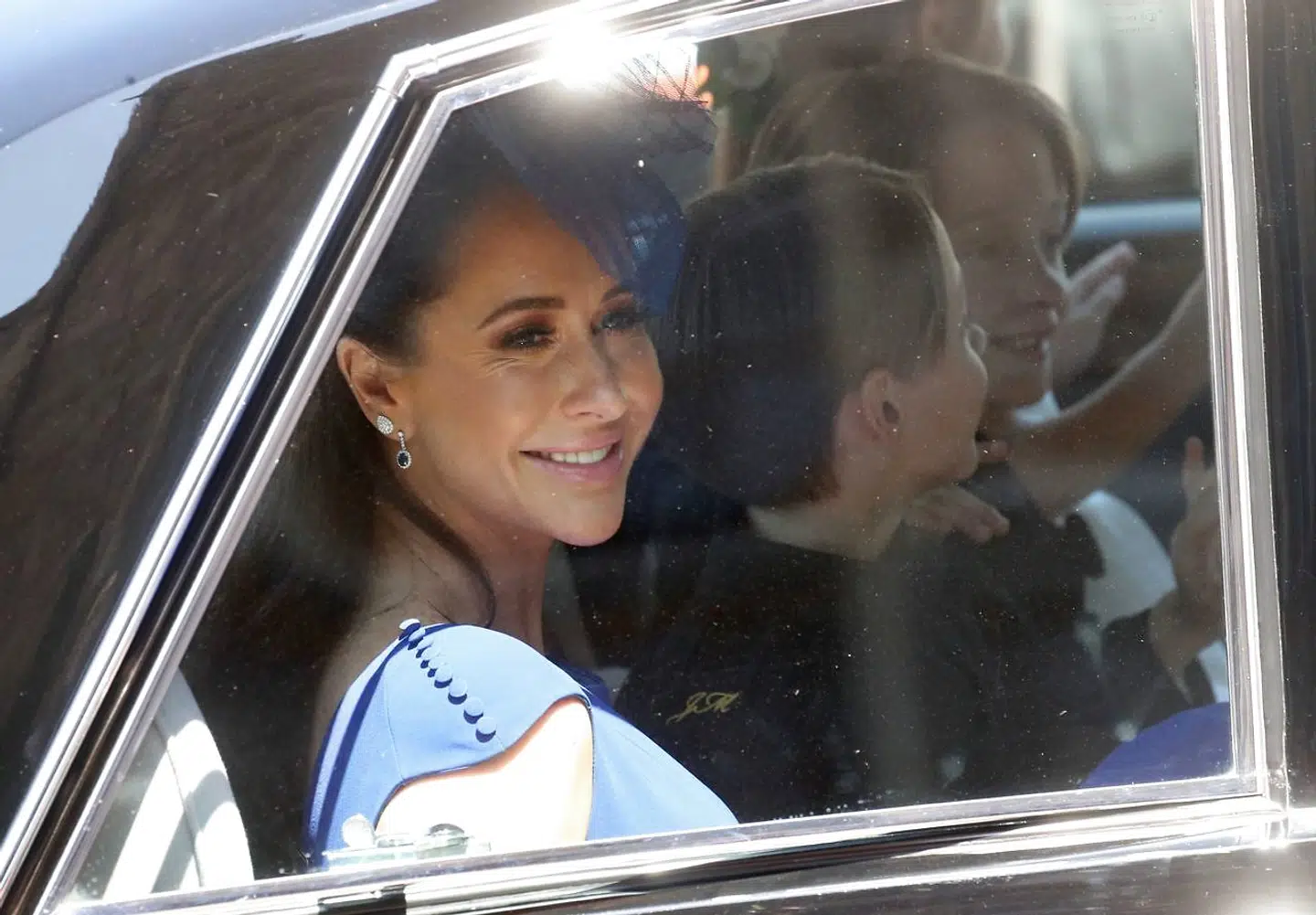 Her ses Jessica Mulroney, da hun ankom til sin bedstevenindes bryllup 19. maj 2018.. / AFP PHOTO / POOL / Chris Jackson