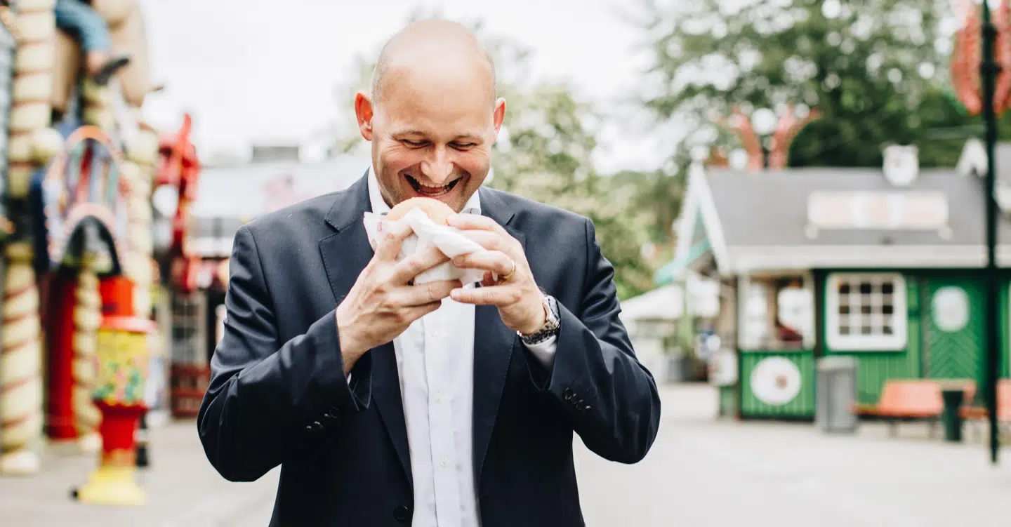 Søren Pape Poulsen var meget glad for sin bøfsandwich tidligere i dag.
