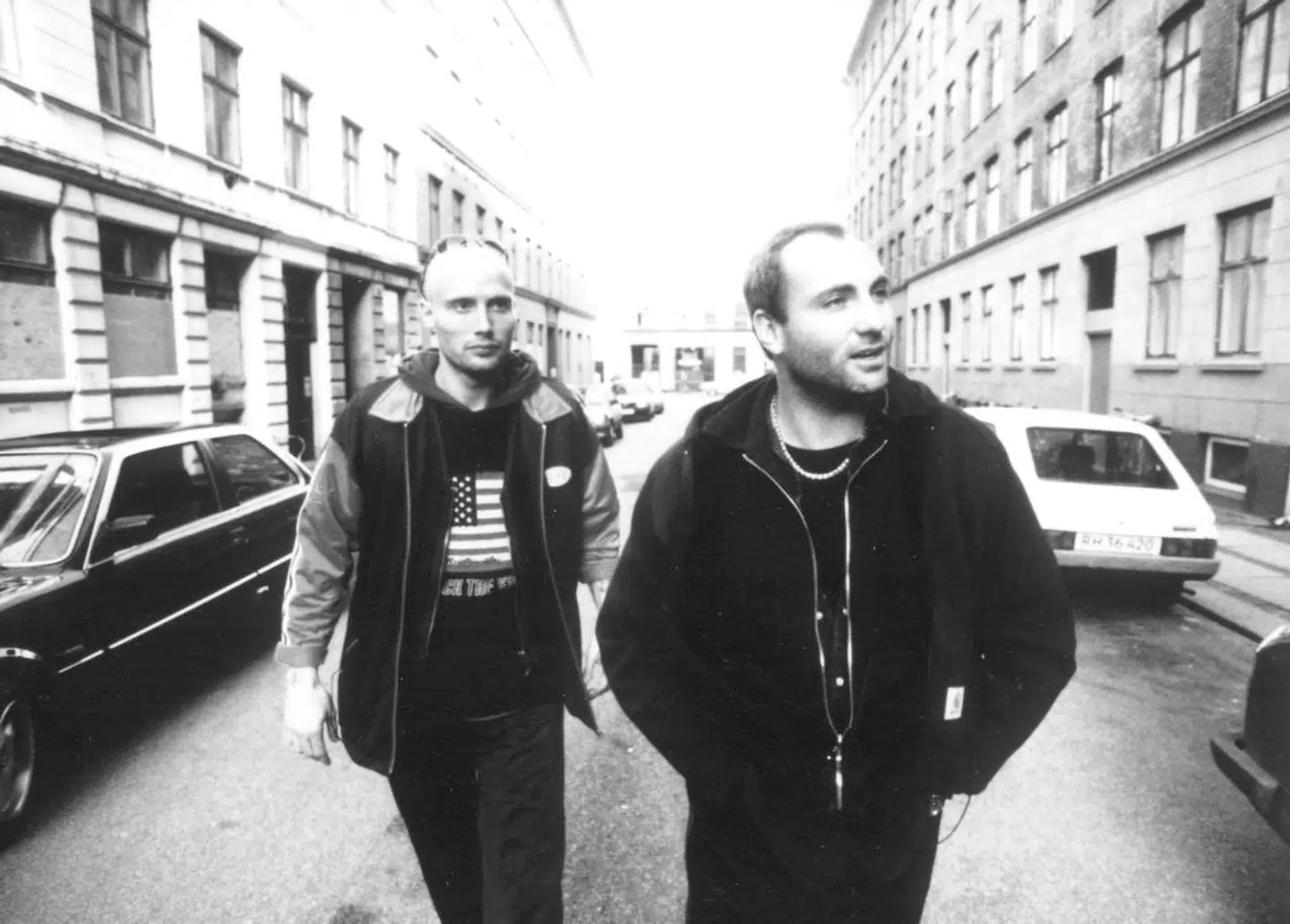Mads Mikkelsen og Kim Bodnia i 'Pusher'.