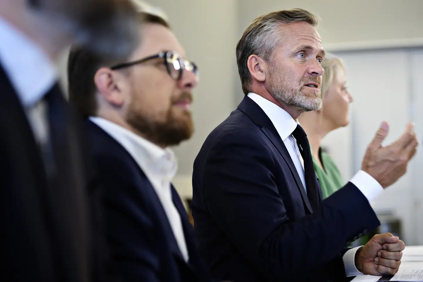 Udenrigsminister og partileder i Liberal Alliance Anders Samuelsen præsenterer bogen Ikke for mine blå øjnes skyld, der er fortsættelsen på Comeback Kid, der blev udgivet i 2013. (Arkiv). Philip Davali/Ritzau Scanpix