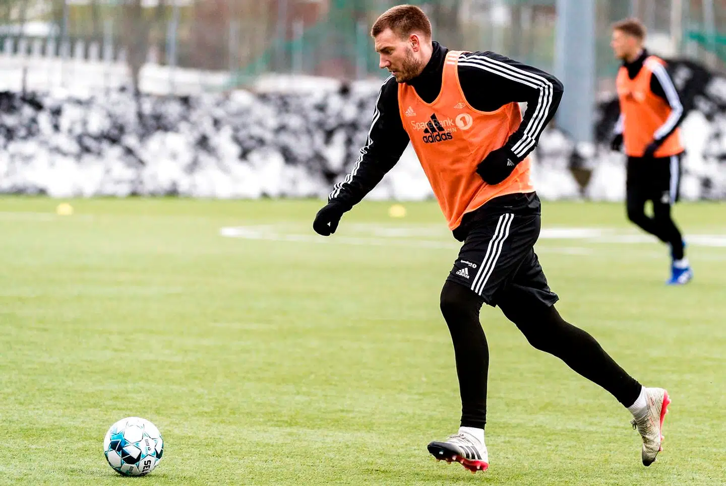 Nicklas Bendtner på træningsbanen for Rosenborg.