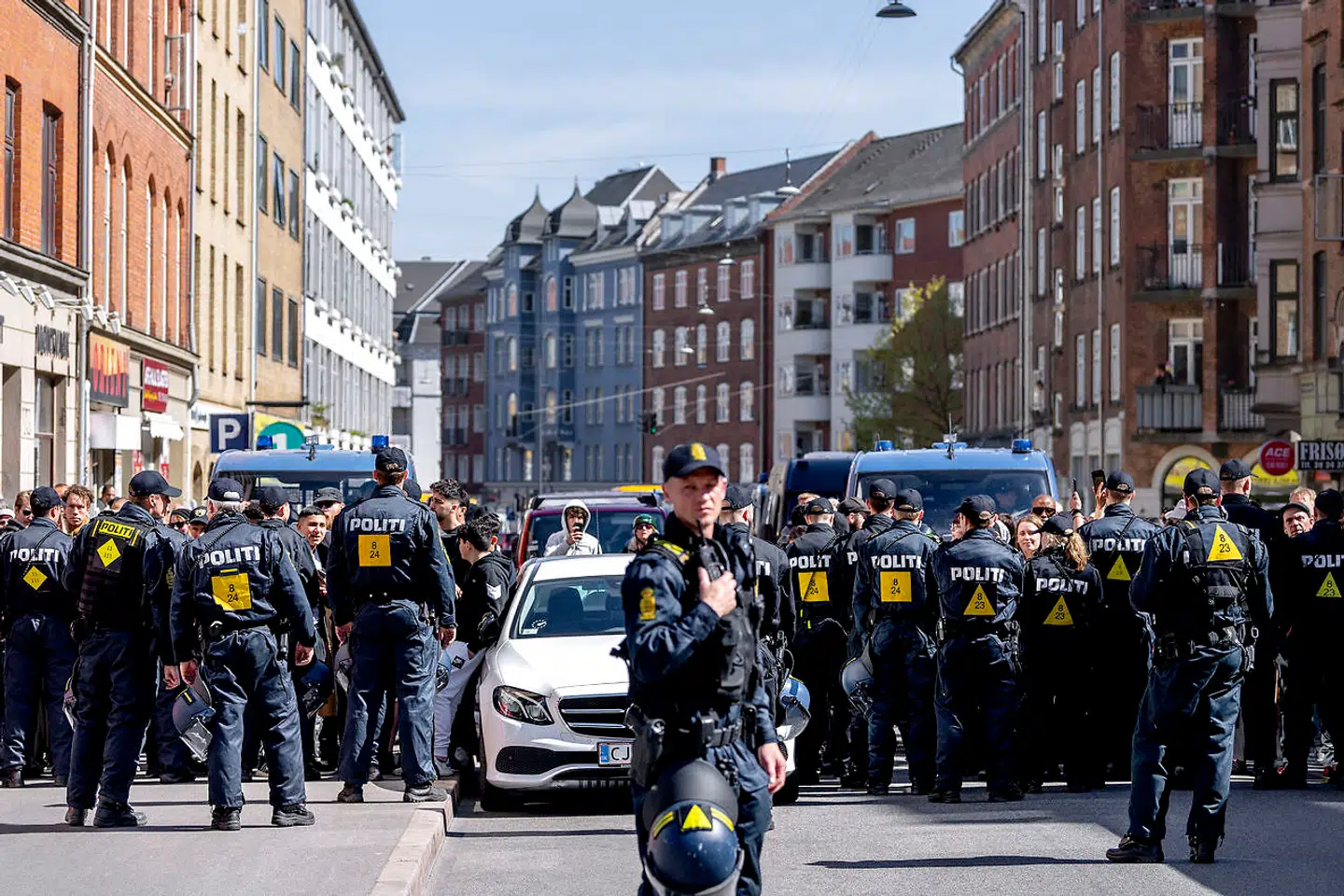 FV19. Rasmus Paludan fra Stram Kurs demonstrerede onsdag den 15. maj på Nørrebro i København.