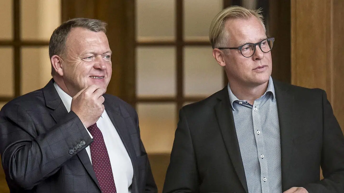 Statsminister Lars Løkke Rasmussen (V) og Carl Holst (V) under åbningsdebatten i Folketinget på Christiansborg i København, torsdag den 4. oktober 2018.