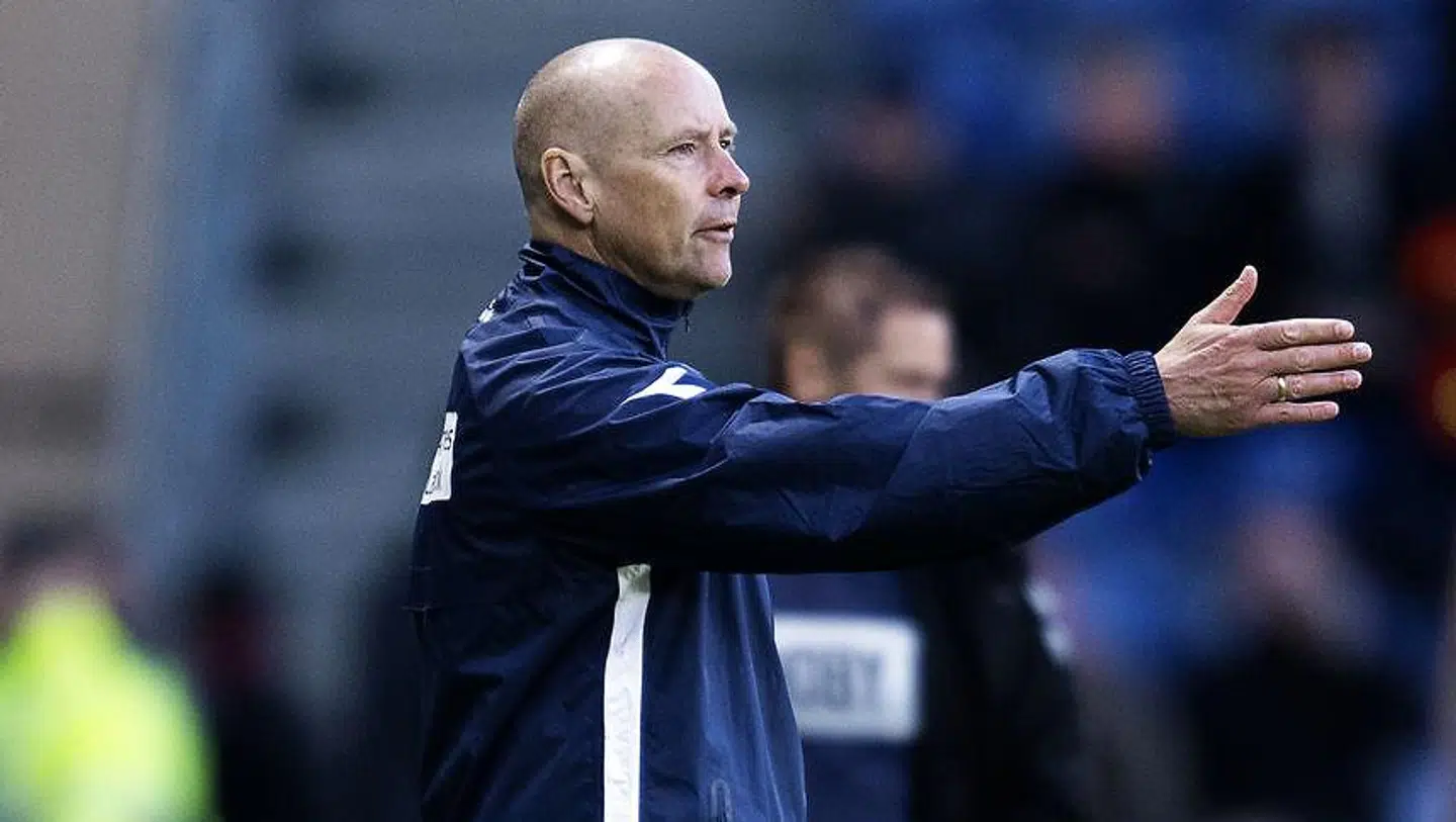 Cheftræner Flemming Pedersen under Superligakampen mellem Brøndby IF - FC Nordsjælland på Brøndby Stadion mandag den 13. maj 2019.. (Foto: Claus Bech/Ritzau Scanpix)