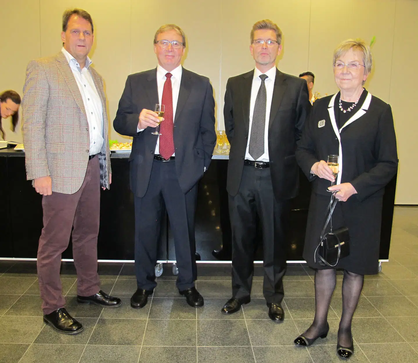 Tidligere Team Danmark-direktør Michael Andersen, til venstre, ved DR Sportens gallashow i 2013 sammen med blandt andre Team Danmarks bestyrelsesformand Frank Jensen og daværende kulturminister Marianne Jelved.