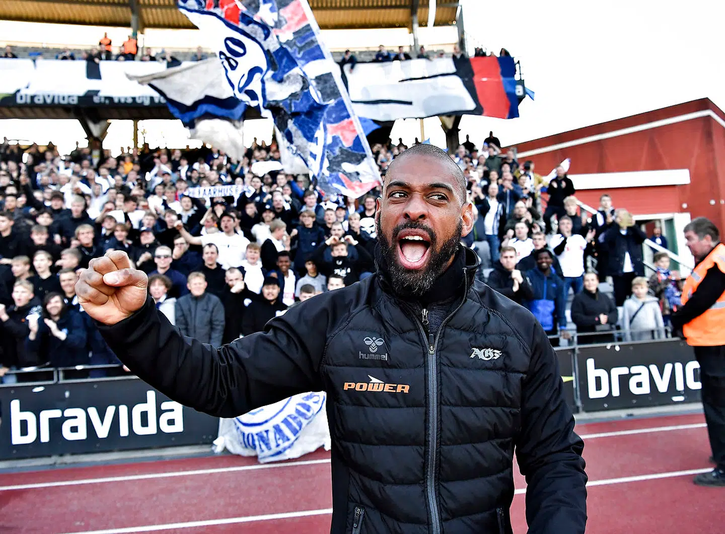 Cheftræner David Nielsen , AGF Superligafodbold Europa Playoff kamp AGF - AAB. på Ceres Park Aarhus Søndag 12 Maj, 2019. (Foto: Ernst van Norde/Ritzau Scanpix)