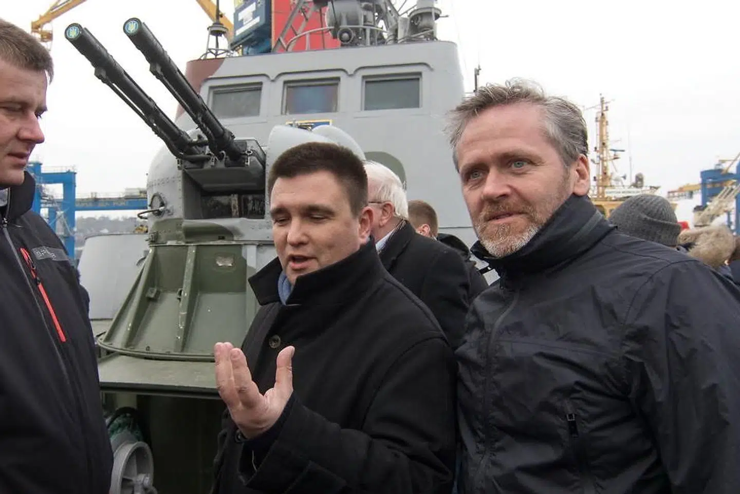 Ukranines udenrigsminister, Pavlo Klimkin, under et møde med den danske udenrigsminister, Anders Samuelsen. EPA/SERGEEY VAGANOV