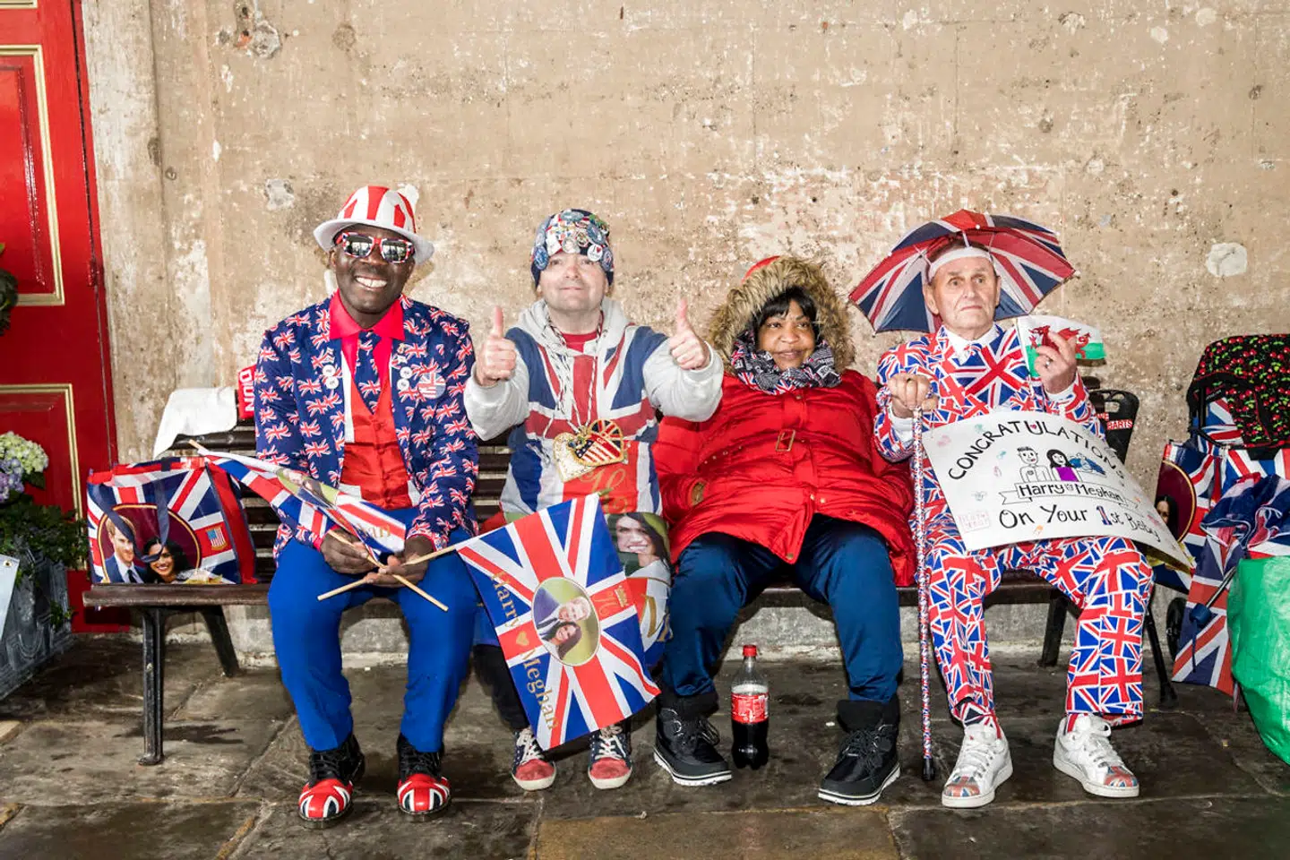 Reportage fra Windsor i forbindelse med royal fødsel.